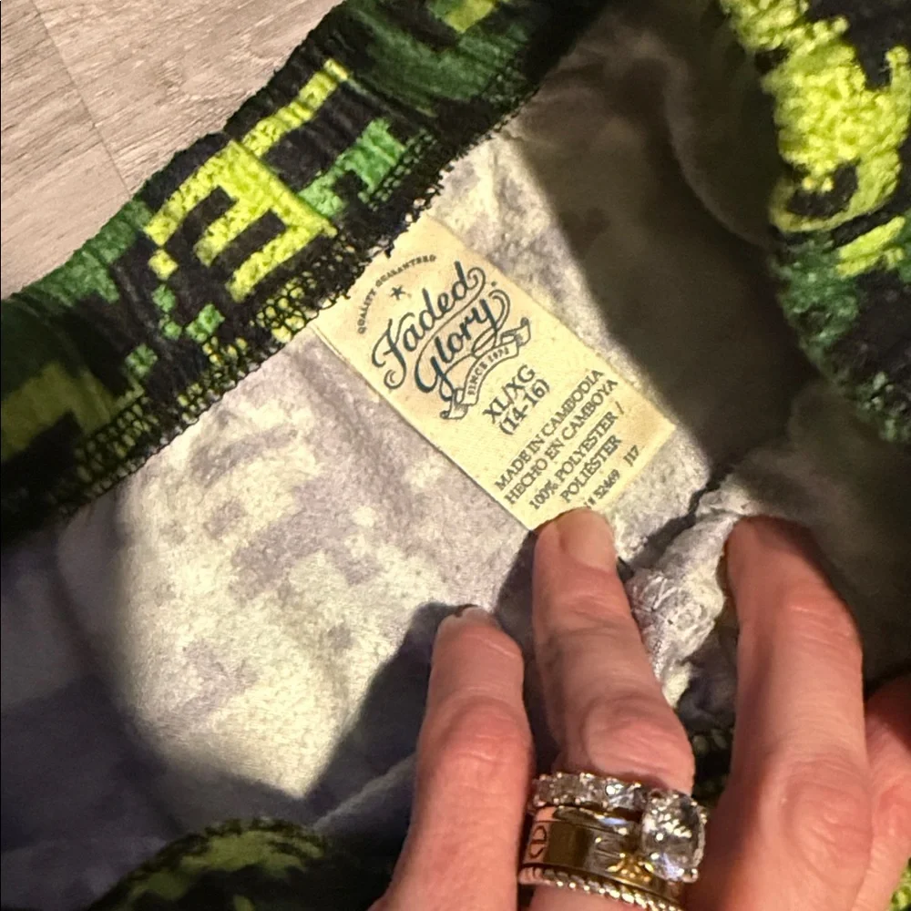💚Boys Green Gamer Pajama Pants(Set:2)•Size:X-Large(14-16)💚